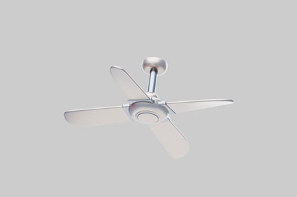 Preview: Silver ceiling fan minimalist design