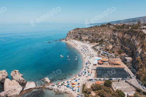 Preview: Summer coast with beach umbrellas