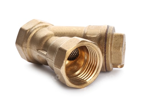 Preview: New pipe fitting on white background. Plumber's supply