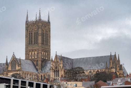 Preview: Beautiful Lincoln Cathedral in the UK on a gloomy day