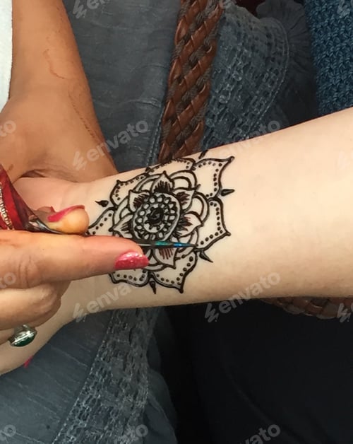 Preview: Having henna painted on my arm at the fair in Boston