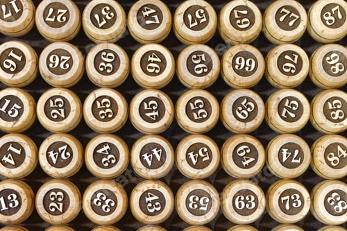 Preview: Wooden lotto barrels with numbers