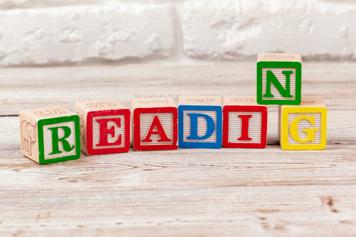Preview: Wooden toy Blocks with the text: reading