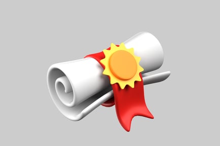 Preview: Diploma scroll with seal and ribbon