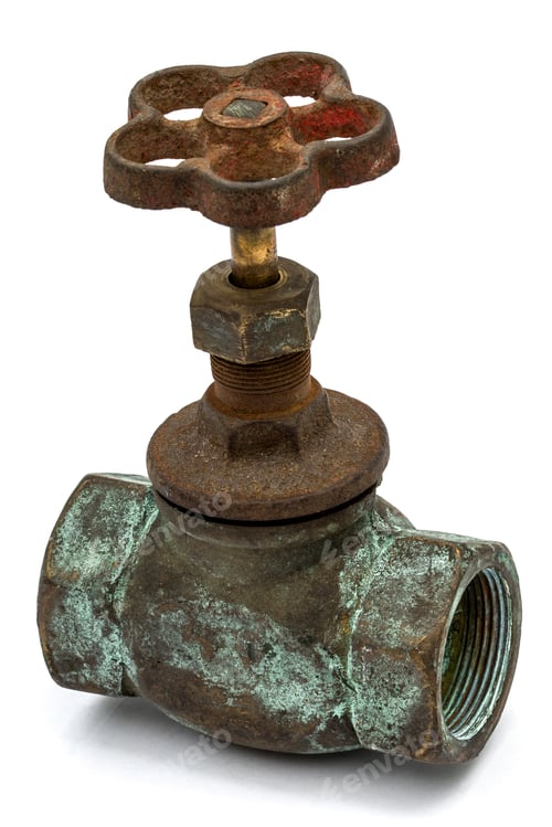 Preview: Old water valve, isolated on white background