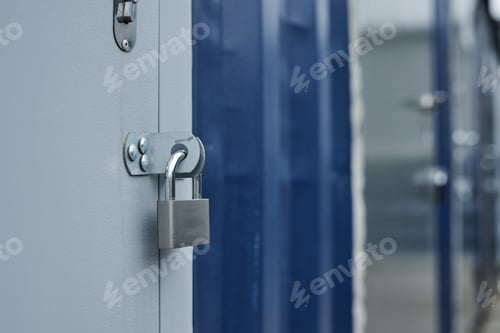 Preview: Metal lock on door of containers