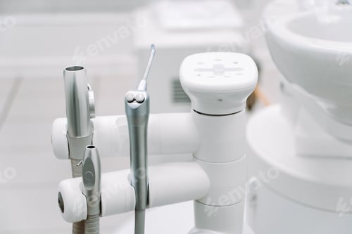 Preview: Modern dental equipment in dentist clinic. Dentists tools for treatment and surgery of teeth.