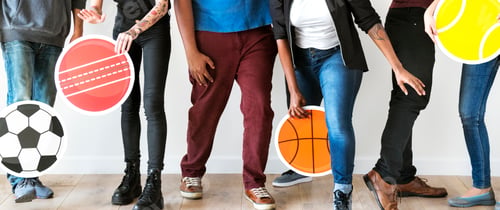 Preview: DIverse people with sport symbol