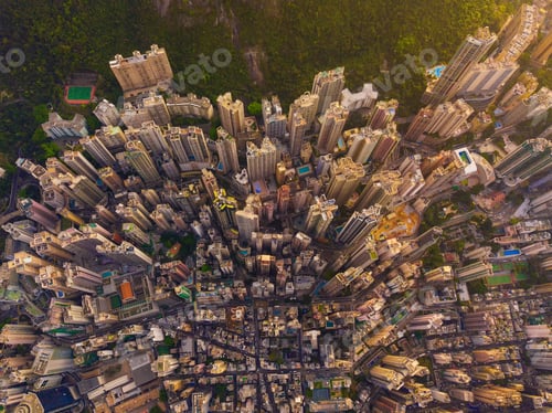 Preview: Hong Kong Downtown, China. Financial district in city in Asia. Skyscraper buildings