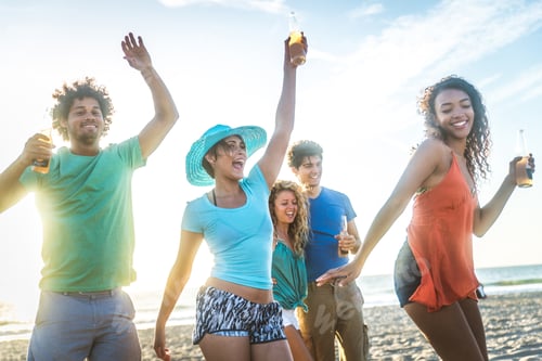 Preview: Friends partying on the beach