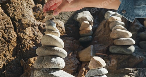 Preview: Balanced Pebble stone at beach