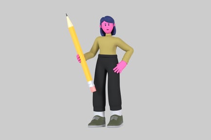 Preview: Stylized Character with Pencil