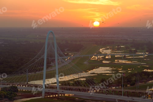Preview: Margaret Hunt Hill Bridge at Sunset, Dallas, Texas, USA