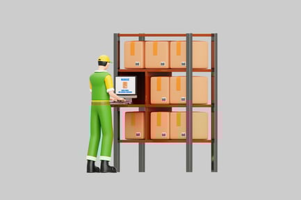 Preview: Warehouse worker with boxes