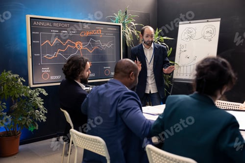 Preview: Staff assembling in a conference to debate latest events and updates