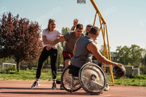 Preview: Playing basketball with friends