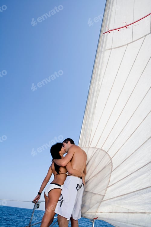 Preview: Couple on sail boat, kissing