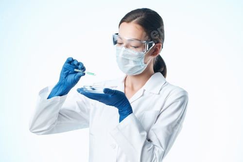 Preview: female doctor laboratory science chemical solution biology