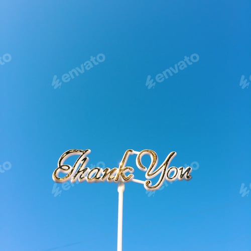 Preview: Thank You Message Against a Clear Blue Sky