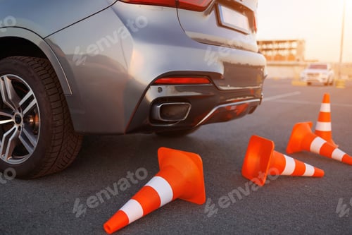 Preview: Fallen Cones Behind Learner Car