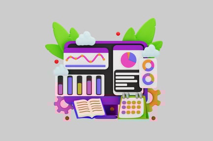 Preview: Colorful business dashboard with calendar