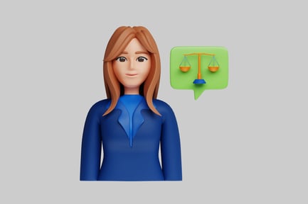 Preview: Cartoon lawyer with justice scale