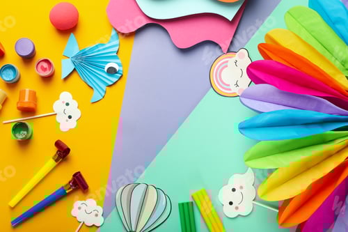 Preview: Concept of World Children's Day on multicolor background