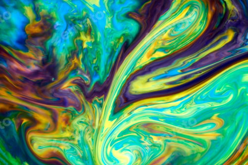 Preview: Abstract Paint Color Background. Exoplanet Cosmic Sea Pattern, Paint Stains. Marbleized Effect
