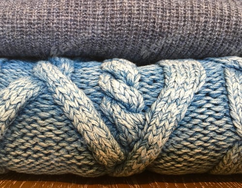 Preview: Folded Knit Sweaters in Blue and Gray