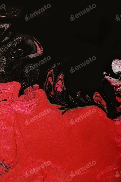 Preview: Black and red nail lacquers.Abstract backdrop of mixed textures.Colorful marble background.