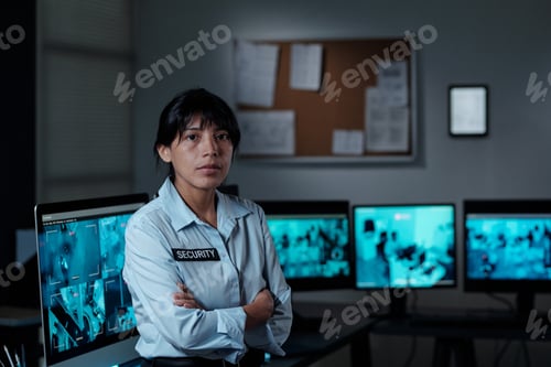 Preview: Security guard in surveillance room