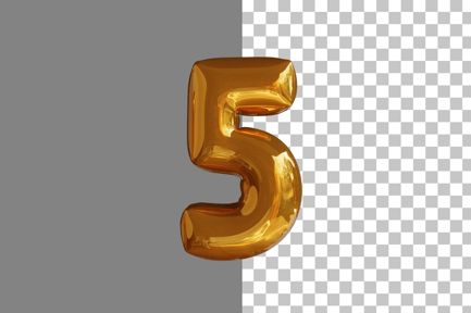 Preview: Number Letter 5 3D Icon