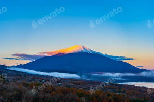 Vista previa: Beautiful fuji mountain in yamanakako or yamanaka lake