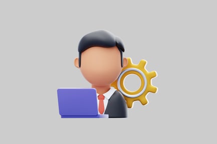 Preview: Cartoon business person laptop icon