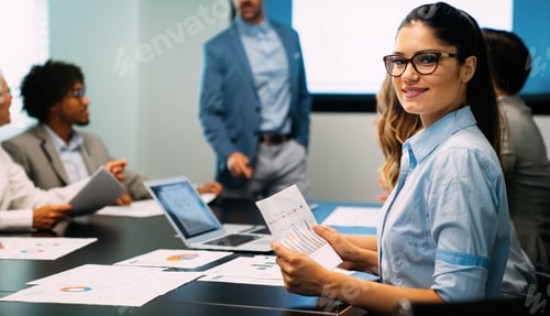 Preview: Creative managers crew working with new startup project in office. Team brainstorming