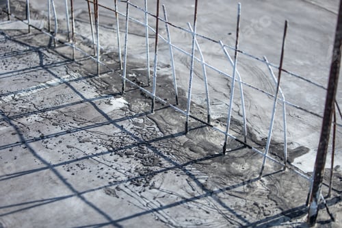 Preview: Closeup of vertical reinforcement in retaining walls