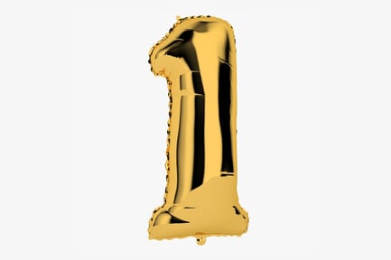 Preview: Gold Foil Balloon Number One