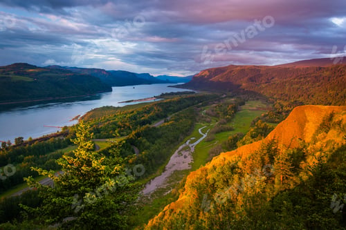 Preview: Evening View From The Vista House, Columbia River Gorge, Oregon.