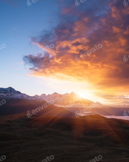 Preview: Tetnuldi Mount view in Zemo Svaneti, Georgia