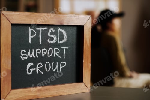 Preview: Small chalkboard with name of psychological support group or course