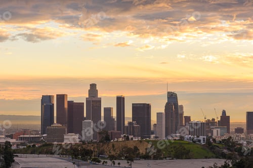 Preview: Downtown Los Angeles skyline at sunset