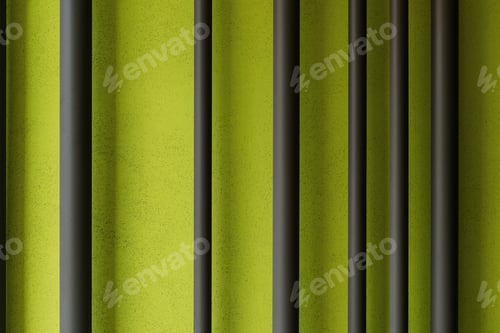 Preview: Black metallic fence texture closeup on green background. Background texture