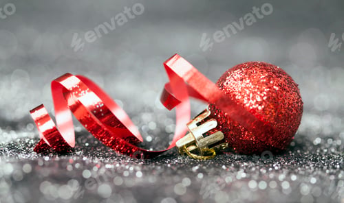 Preview: Christmas background with red decorations