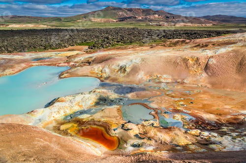 Preview: Colorful ground full of minerals on volcanic mountain, Iceland