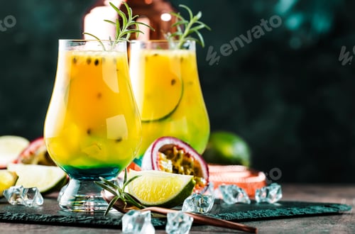 Preview: passion fruit, lime and rosemary cocktail