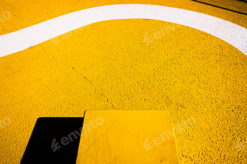 Preview: Abstract background of a floor with shapes of straight yellow and orange lines and intense black