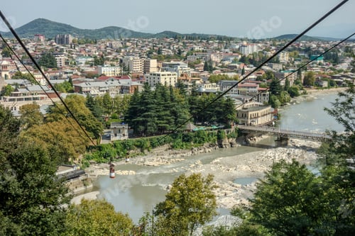 Preview: Aerial view from the cabin car station in Kutaisi, Georgia