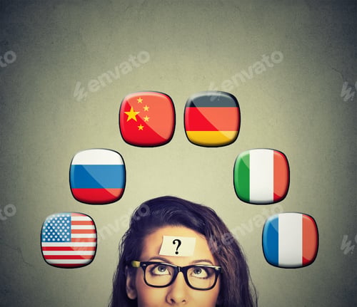 Preview: Work And Travel Immigration Opportunity Concept. Foreign Language Studying Process. Woman With