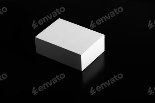 Preview: white box on a black background. carton moving box