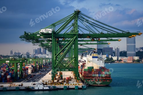 Preview: Scenic view of a Singaporean seaport.
